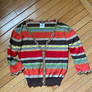 D&G Multicolor Striped Button-Up Cardigan